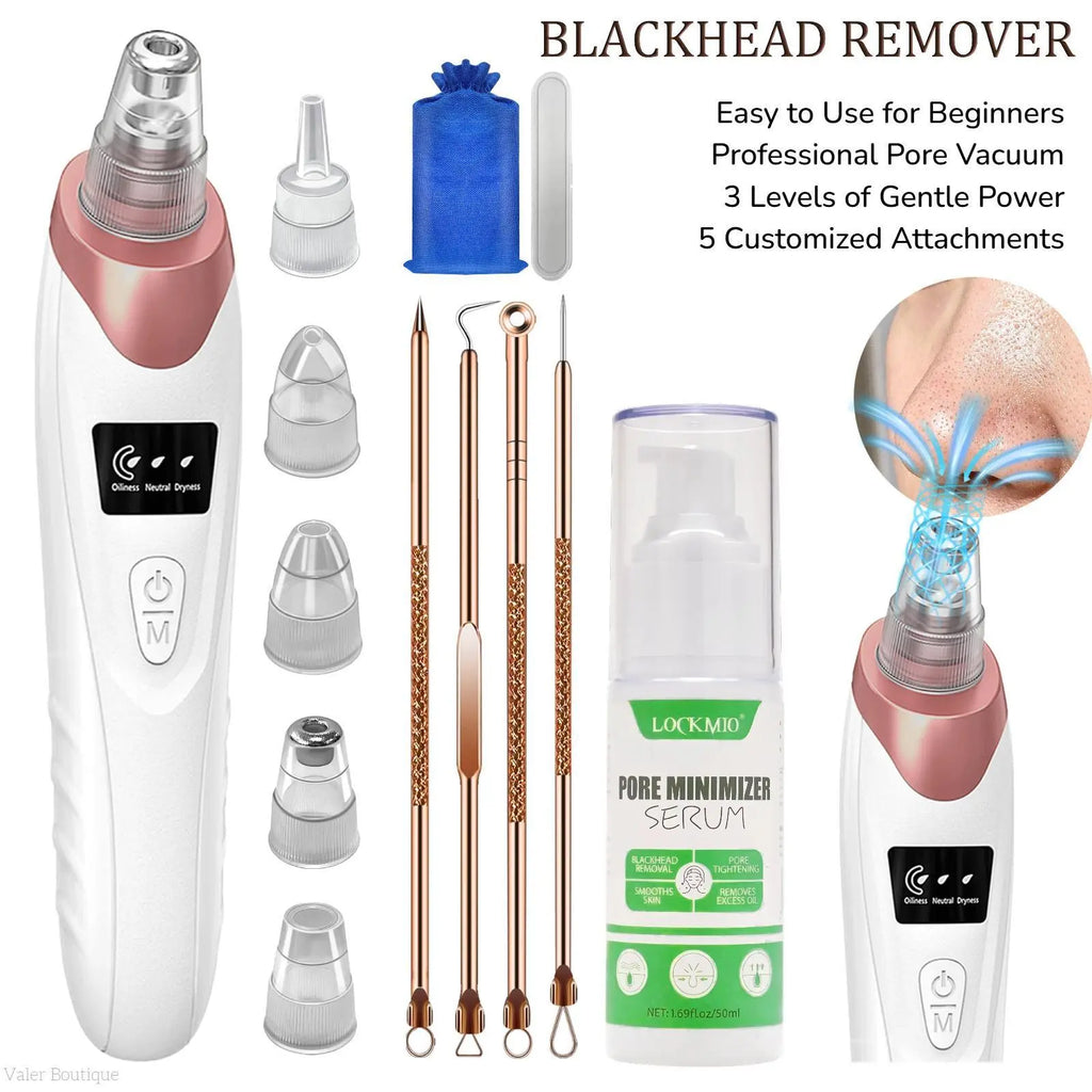 Blackhead Remover Pore Vacuum USB Rechargeable Blackhead Extractor Facial Beauty Instrument Facial Beauty Facial Cleaner Electric Acne Removal Tool
