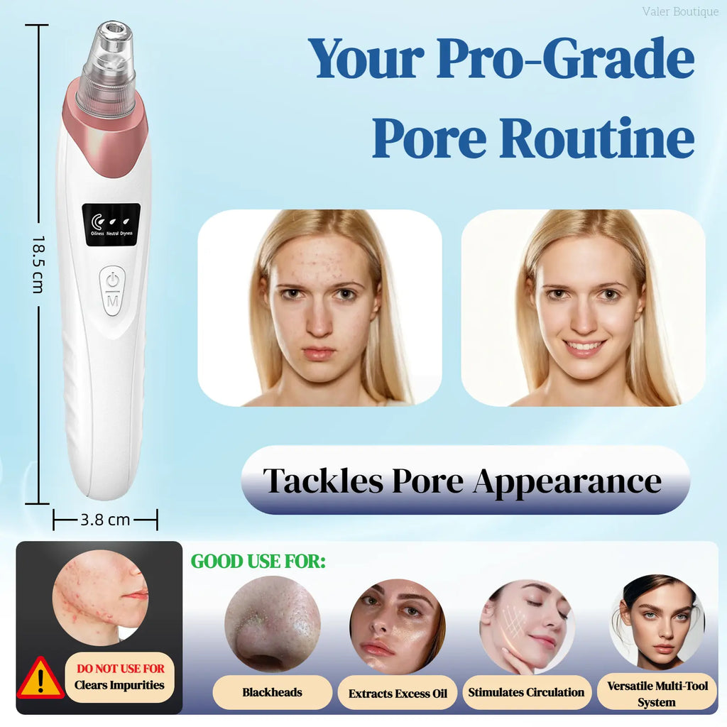 Blackhead Remover Pore Vacuum USB Rechargeable Blackhead Extractor Facial Beauty Instrument Facial Beauty Facial Cleaner Electric Acne Removal Tool