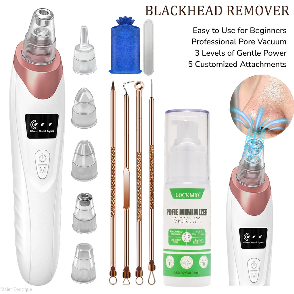 Blackhead Remover Pore Vacuum USB Rechargeable Blackhead Extractor Facial Beauty Instrument Facial Beauty Facial Cleaner Electric Acne Removal Tool